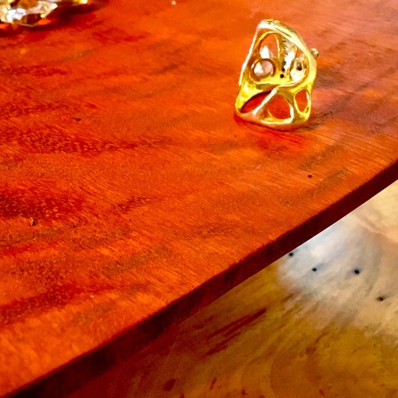 Custom Made Double Diamond and Gold Ring - Picture 3 of 5